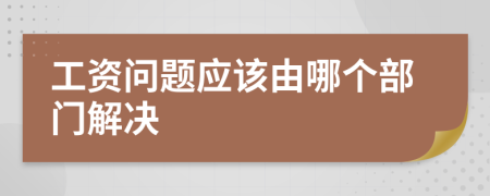 工资问题应该由哪个部门解决