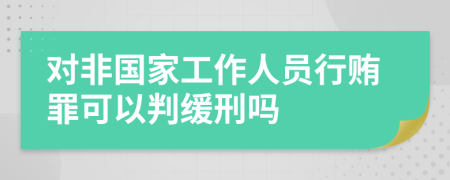 对非国家工作人员行贿罪可以判缓刑吗