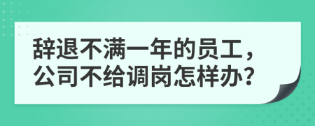 辞退不满一年的员工，公司不给调岗怎样办？