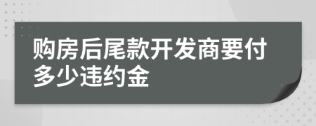 购房后尾款开发商要付多少违约金