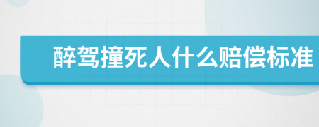 醉驾撞死人什么赔偿标准