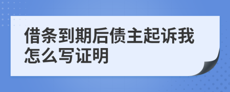 借条到期后债主起诉我怎么写证明