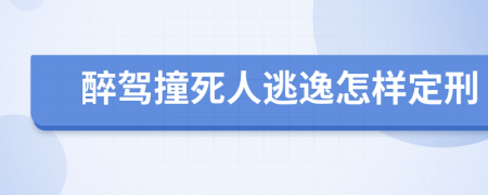 醉驾撞死人逃逸怎样定刑