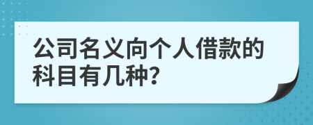 公司名义向个人借款的科目有几种？