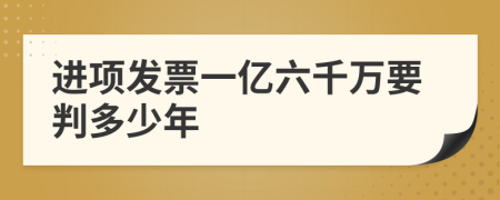 进项发票一亿六千万要判多少年