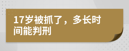 17岁被抓了，多长时间能判刑