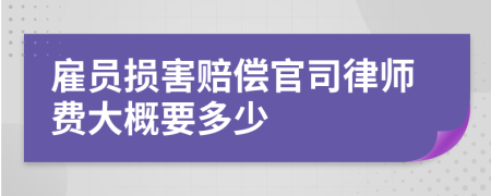 雇员损害赔偿官司律师费大概要多少