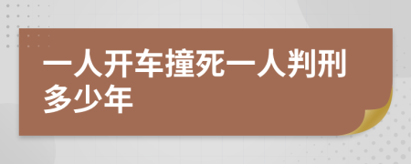 一人开车撞死一人判刑多少年