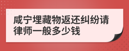 咸宁埋藏物返还纠纷请律师一般多少钱