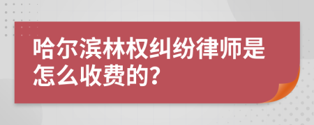 哈尔滨林权纠纷律师是怎么收费的？