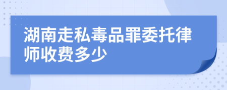 湖南走私毒品罪委托律师收费多少