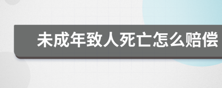 未成年致人死亡怎么赔偿