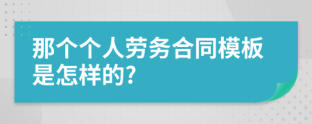 那个个人劳务合同模板是怎样的?