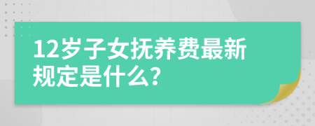 12岁子女抚养费最新规定是什么？