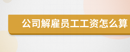 公司解雇员工工资怎么算