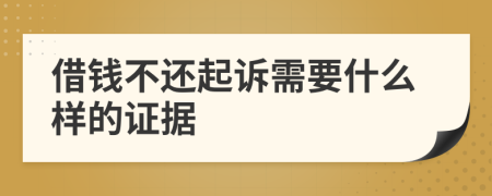 借钱不还起诉需要什么样的证据