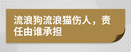 流浪狗流浪猫伤人，责任由谁承担