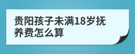 贵阳孩子未满18岁抚养费怎么算