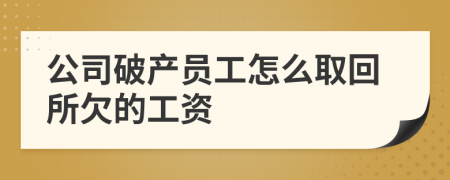 公司破产员工怎么取回所欠的工资