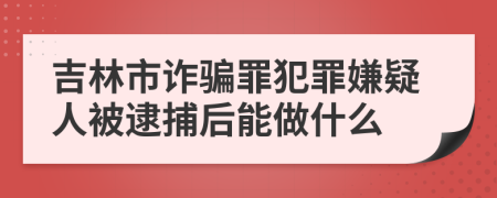 吉林市诈骗罪犯罪嫌疑人被逮捕后能做什么