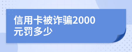 信用卡被诈骗2000元罚多少