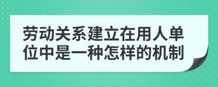 劳动关系建立在用人单位中是一种怎样的机制