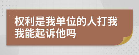 权利是我单位的人打我我能起诉他吗