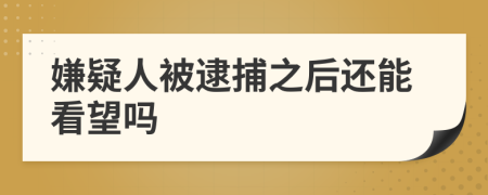 嫌疑人被逮捕之后还能看望吗