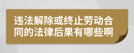 违法解除或终止劳动合同的法律后果有哪些啊