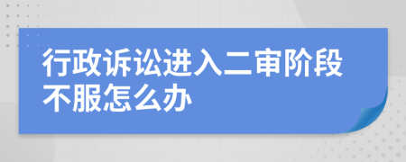 行政诉讼进入二审阶段不服怎么办