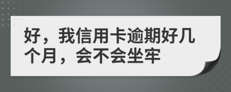 好，我信用卡逾期好几个月，会不会坐牢