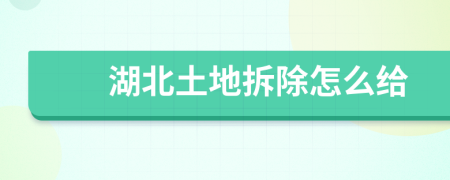 湖北土地拆除怎么给