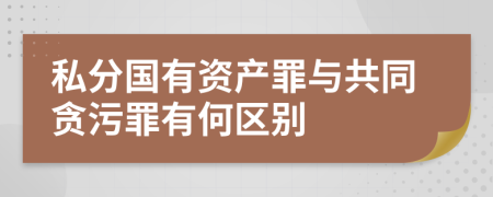 私分国有资产罪与共同贪污罪有何区别