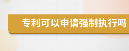 专利可以申请强制执行吗