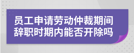 员工申请劳动仲裁期间辞职时期内能否开除吗