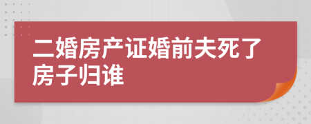 二婚房产证婚前夫死了房子归谁