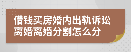 借钱买房婚内出轨诉讼离婚离婚分割怎么分