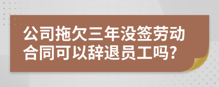 公司拖欠三年没签劳动合同可以辞退员工吗?