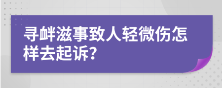 寻衅滋事致人轻微伤怎样去起诉？