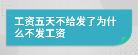 工资五天不给发了为什么不发工资