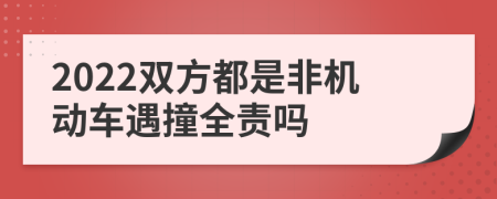 2022双方都是非机动车遇撞全责吗