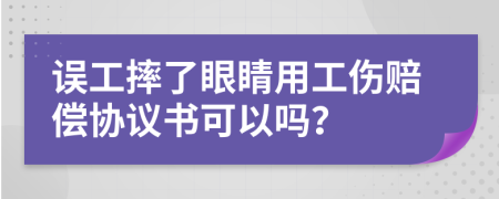 误工摔了眼睛用工伤赔偿协议书可以吗？