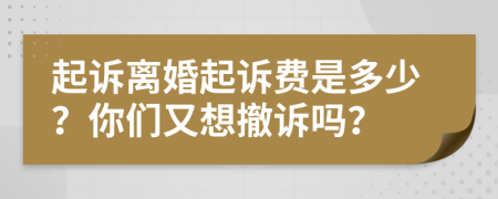 起诉离婚起诉费是多少？你们又想撤诉吗？