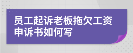 员工起诉老板拖欠工资申诉书如何写