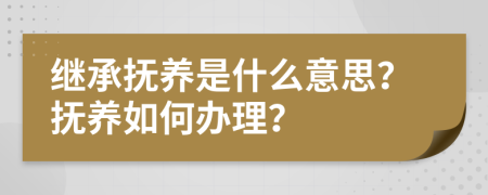 继承抚养是什么意思？抚养如何办理？