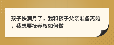 孩子快满月了，我和孩子父亲准备离婚，我想要抚养权如何做