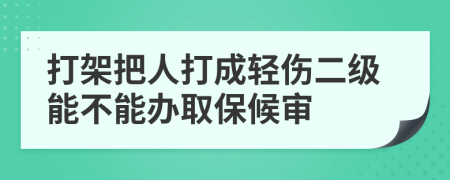 打架把人打成轻伤二级能不能办取保候审