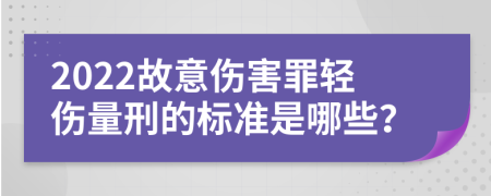 2022故意伤害罪轻伤量刑的标准是哪些？