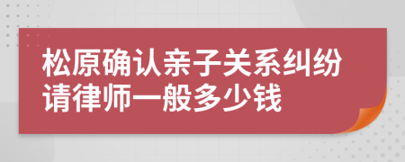 松原确认亲子关系纠纷请律师一般多少钱