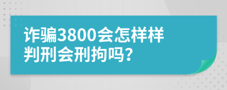 诈骗3800会怎样样判刑会刑拘吗？